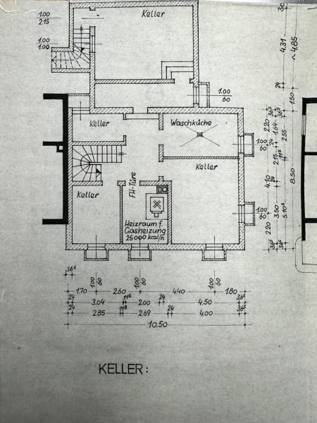 Grundriss Kellergeschoss DHH groß