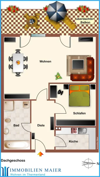 Grundriss Dachgeschoss (nicht Maßstabsgetreu)