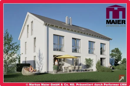 Außenansicht - Haus kaufen in Isen - Neubau-DHH in Mittbach - Nur 25 Minuten nach MUC