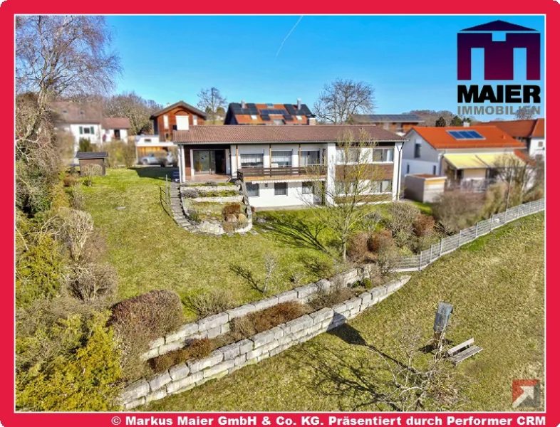 Luftbild 2 - Haus kaufen in Ebersberg - Unverbaubarer Panoramablick! Wohnen in TOP-Lage von Ebersberg!