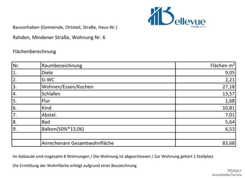 Aufteilung Wohnung 6