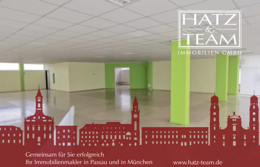 Hatz & Team Immobilien GmbH - Büro/Praxis mieten in Passau - Große offene Bürofläche in der Neuburger Straße mit Parkflächen zu vermieten!