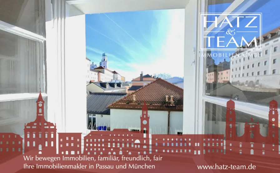 Hatz & Team Immobilien GmbH - Wohnung mieten in Passau - Ideal als WG geeignet! Lichtdurchflutete 2,5-Zimmer-Wohnung mit tollem Blick im Herzen der Passauer-Altstadt!