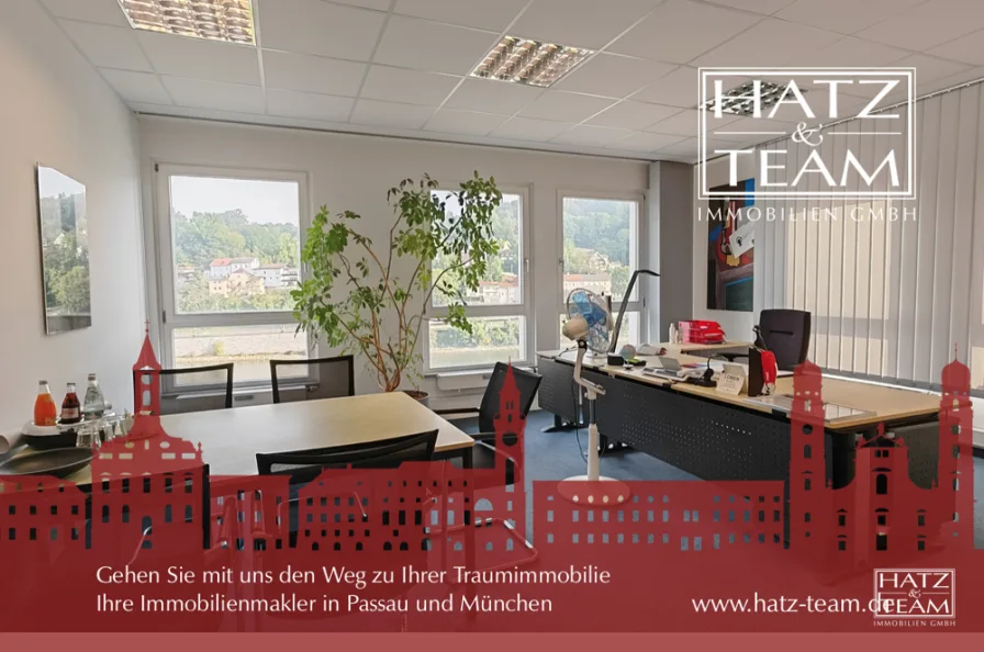 Hatz & Team Immobilien GmbH - Büro/Praxis mieten in Passau - 382 m² zentrale Büro- oder Praxisfläche mit beeindruckendem Ausblick!