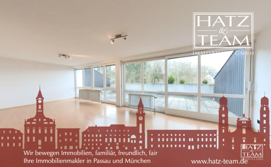 Hatz & Team Immobilien GmbH - Wohnung mieten in Passau - Großzügige 2,5-Zimmer-Wohnung mit schöner Dachterrasse nahe des Dreiflüssehofs!
