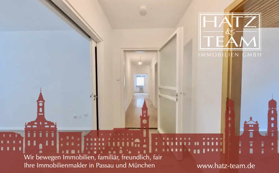 Hatz & Team Immobilien GmbH - Wohnung mieten in Passau - WG geeignet! Moderne, großzügige 4-Zimmer-Wohnung mit kurzem Weg ins Stadtzentrum von Passau!