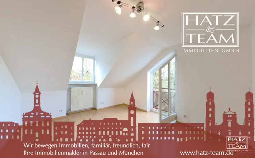 Hatz & Team Immobilien GmbH - Wohnung kaufen in Vilshofen an der Donau - Helle, großzügige Dachgeschoss-Wohnung in ruhiger Lage mit tollem Blick auf Vilshofen!