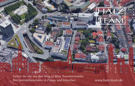 Hatz & Team Immobilien GmbH - Büro/Praxis mieten in Passau - Neubau im Stadtzentrum! Bürofläche mit ca.: 100 m² in bester Lage!