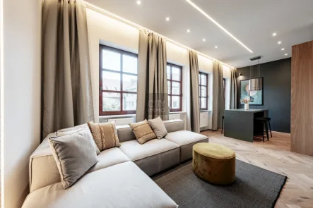 Wohnbereich - Wohnung mieten in Nürnberg - Luxus Design Apartment - Wohnen auf Zeit - voll ausgestattet - im Herzen der Altstadt