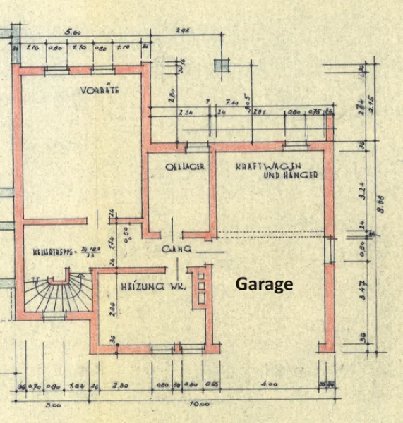 Keller mit Garage