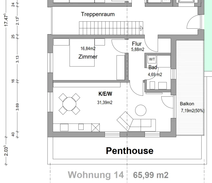 Grundriss Penthouse 14