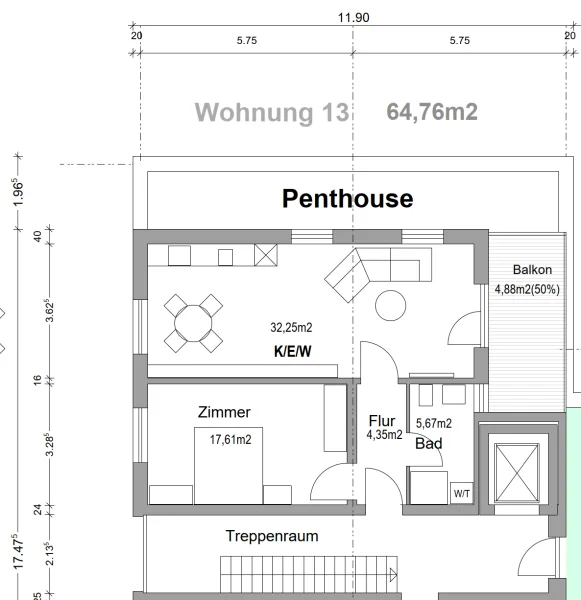 Grundriss Penthouse 13