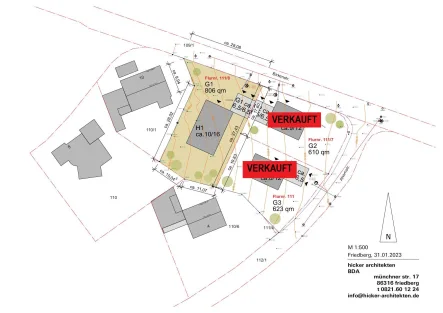 Lageplan G 1  - Grundstück kaufen in Friedberg - Vielfältig bebaubares Baugrundstück (EFH/MFH/Generationenhaus) in exponierter Lage FRIEDBERG