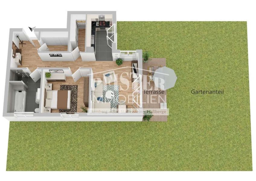 Grundriss Terrassenwohnung/Gartenwohnung