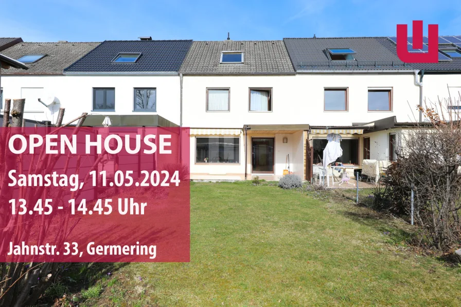 Gartenansicht - Haus kaufen in Germering - Open House am 11.05.24 v. 13.45 - 14.45 UhrJahnstraße 33, 82110 Germering
