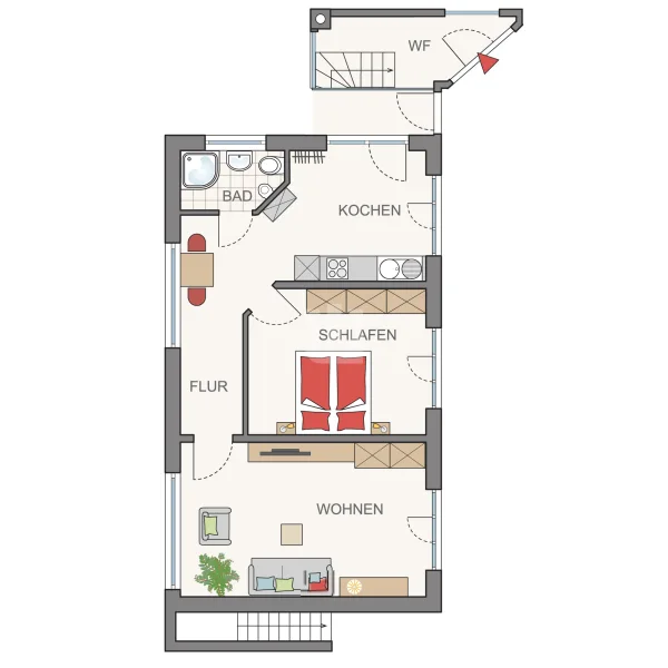 Grundriss Einliegerwohnung Alternative