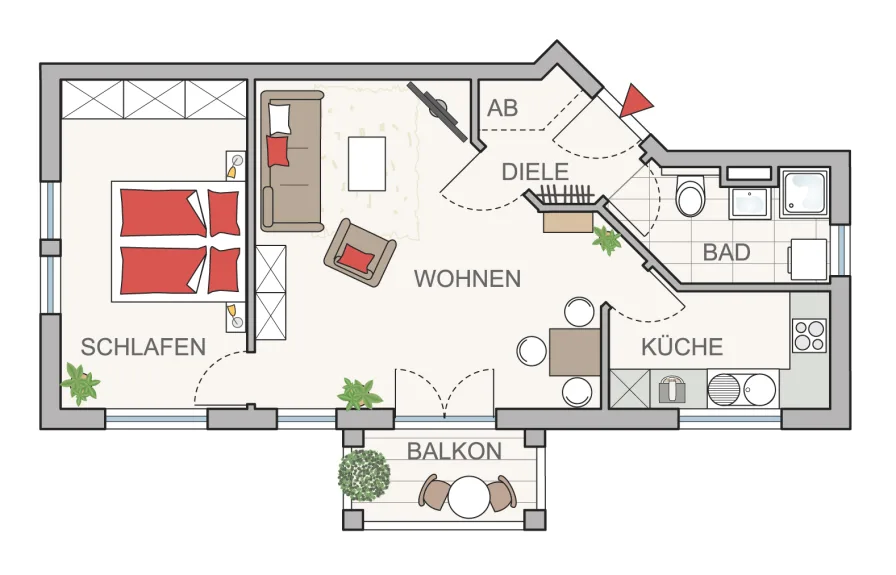 Grundriss der Wohnung