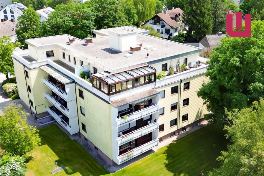 Luftbild - Wohnung mieten in Gröbenzell - WINDISCH - Ruhige Wohnlage - Moderne 2-Zimmerwohnung mit Lift, zentral in Gröbenzell