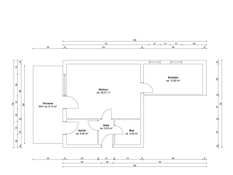 Grundriss der Wohnung