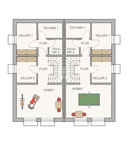 Grundriss Souterrain Haus 3 & 4