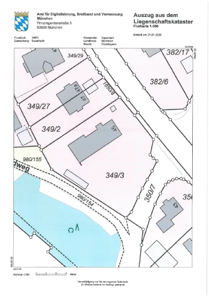 Auszug aus Liegenschaftskataster