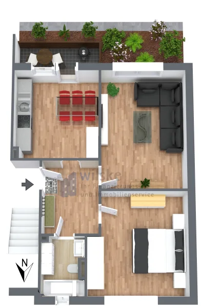 ETW - 40468 DUS - Hochparterre rechts WE 32 - 3D Floor Plan