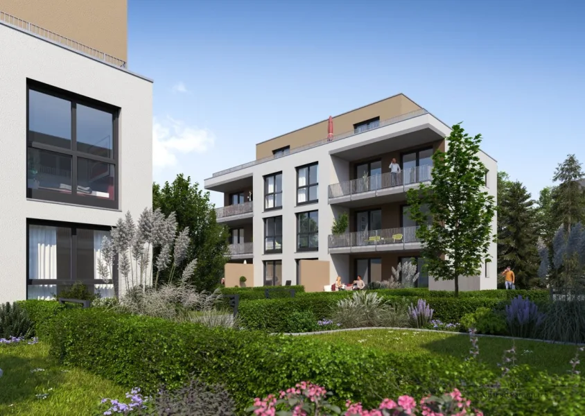 Ansicht - Wohnung kaufen in Zirndorf - Liebenswertes Zuhause im Erdgeschoss: Neubau mit stilvollem Wohnkomfort