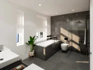 Badezimmer - mögliche Umbauvariante nach Zusammenlegung von Badezimmer und Küche