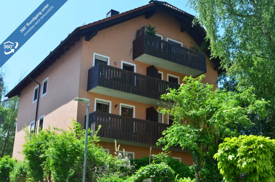 360°-Rundgang Außenansicht - Wohnung mieten in Passau - Topp zentrales 1-Zimmer-Appartement in der Passauer - Innstadt mit EBK, Balkon und Tageslichtbab