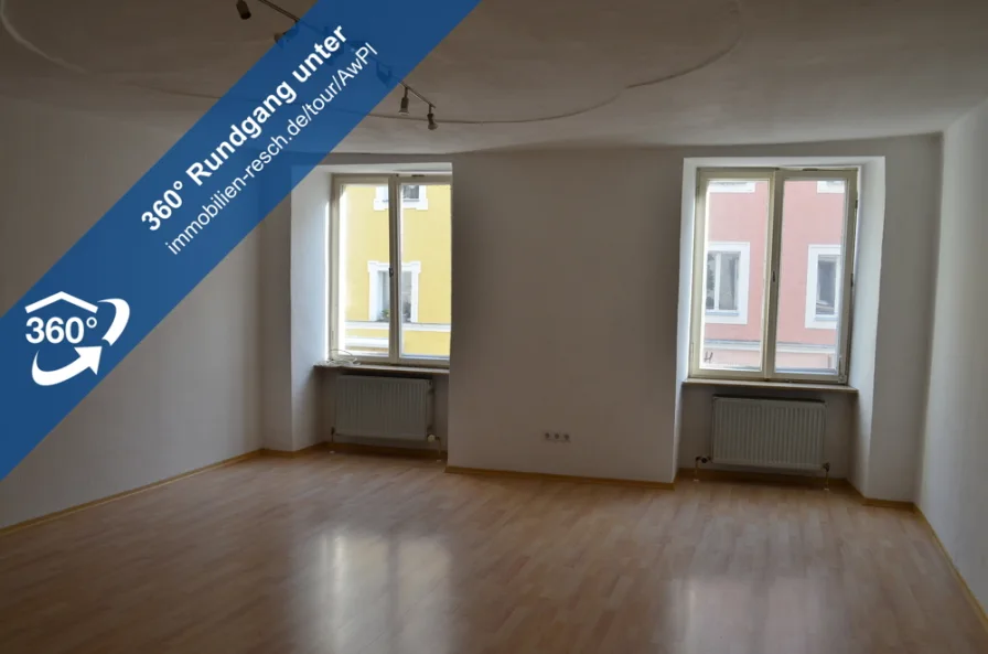 360°-Rundgang Wohnzimmer - Wohnung mieten in Passau - Wohnen in der Passauer Altstadt!Schöne 2-Zimmer-Wohnung mit EBK in der Passauer-Innenstadt