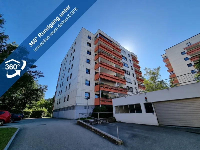 360°-Rundgang Außenansicht - Wohnung mieten in Passau - Wohnen in der Innstadt mit tollem Blick 3-Zimmer-Wohnung mit Wannenbad, EBK und Balkon