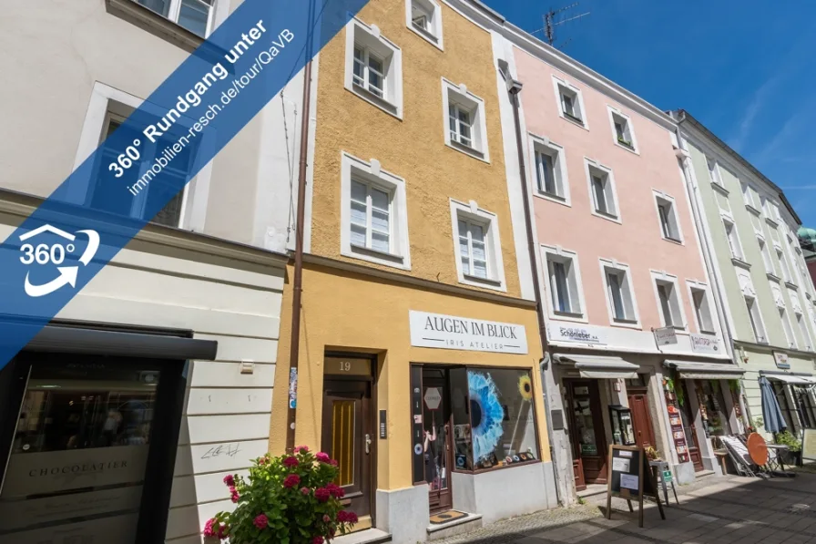 360°-Rundgang Außenansicht - Büro/Praxis mieten in Passau - Kleinbüro in Passau-Zentrum / Grabengasse Büro mit eigener Küchenzeile und Duschbad