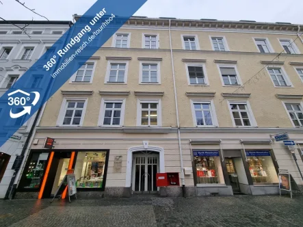 360°-Rundgang Außenansicht - Büro/Praxis mieten in Passau - Büro-/ Praxisfläche mitten in Passau 4-Zimmer, Rezeption und Abstellräume