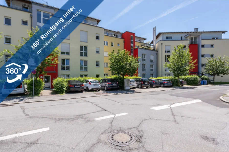 360°-Rundgang Außenansicht - Wohnung mieten in Passau - Beste Ausstattung für den 1-Personenhaushalt 1-Zimmer-Appartement mit Tageslichtbad & offener Küche
