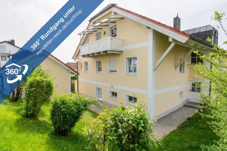 360°-Rundgang Außenansicht - Wohnung mieten in Passau - 3-Zimmer-Gartenwohnung in Passau-Grubweg mit EBK, Tageslichtbad, Kaminofen und Sonnenterrasse
