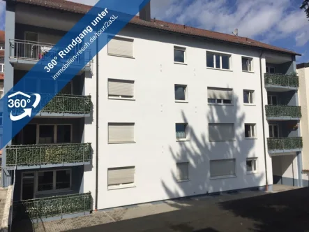 360°-Rundgang Außenansicht - Wohnung mieten in Passau - Passau-Zentrum: 2-Zimmer-Wohnung mit Balkon, EBK und Tageslichtbad