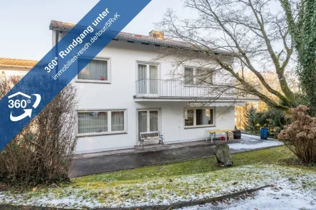 360°-Rundgang Außenansicht - Haus kaufen in Passau - Passau-Haidenhof: Villa aus den 60ern, 214 m² Wohnfläche, 1.550 m² Grund