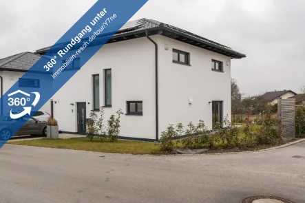 360°-Rundgang Außenansicht - Haus kaufen in Fürstenzell - Fürstenzell: Neubau-EFH, Erstbezug 04/2023, Top-Energiestandard A - mit Einbauküche und PV-Anlage