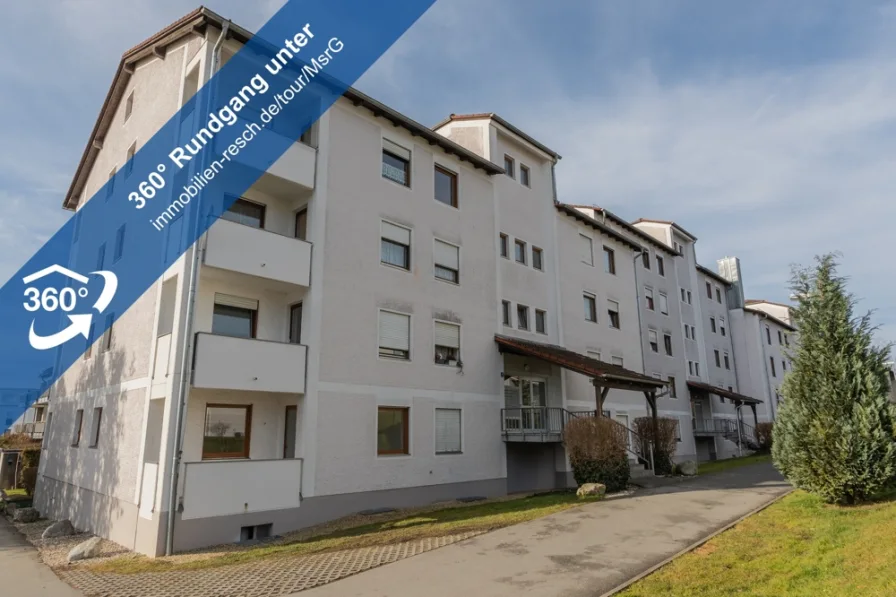 360°-Rundgang Außenansicht - Wohnung kaufen in Passau - Eigenvorsorge – Immobilie! Bezugsfreies 1-Zimmer-Appartement in Passau-Grubweg – mit Loggia