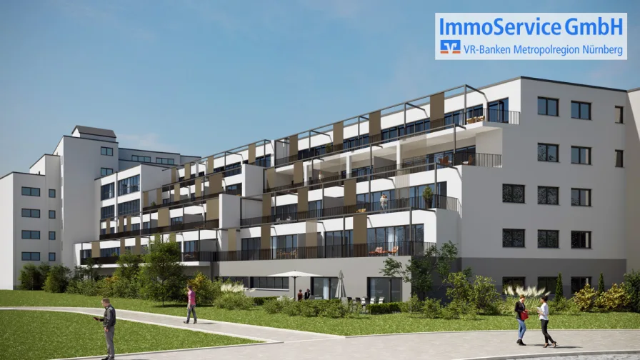 Titelbild - Wohnung kaufen in Nürnberg - Neubau: Gut geschnittene 2-Zimmer-ETW mit großem Süd-West-Balkon!