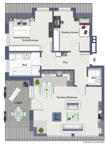 Wohnung rechts Grundriss