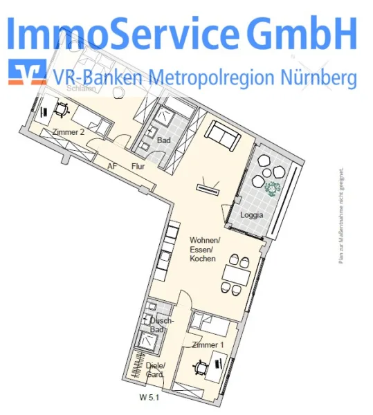 Grundriss - Wohnung kaufen in Nürnberg - Ansprechende Wohnanlage im Nürnberg Nord: 60 stilvolle Neubau-ETW und 10 Büroeinheiten in Stadtlage!