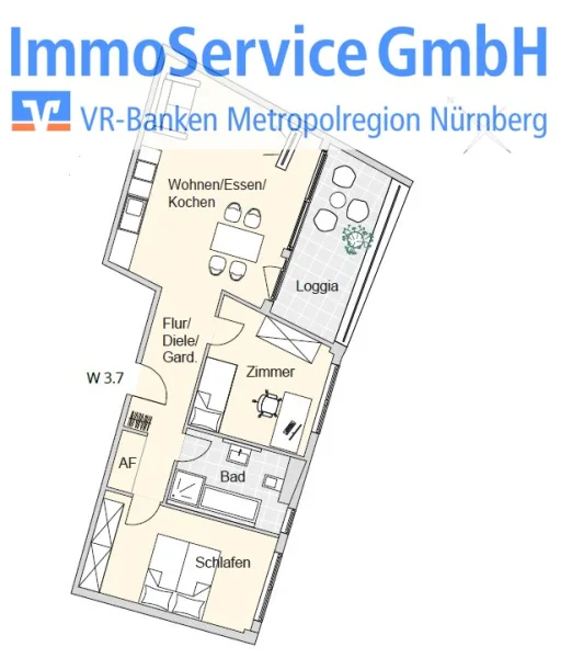 Grundriss - Wohnung kaufen in Nürnberg - Ansprechende Wohnanlage im Nürnberg Nord: 60 stilvolle Neubau-ETW und 10 Büroeinheiten in Stadtlage!