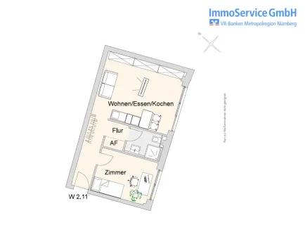 Grundriss - Wohnung kaufen in Nürnberg - Ansprechende Wohnanlage im Nürnberg Nord: 53 stilvolle Neubau-ETW und 10 Büroeinheiten in Stadtlage!