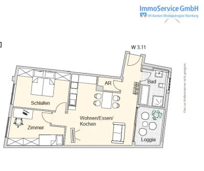 Grundriss - Wohnung kaufen in Nürnberg - Ansprechende Wohnanlage im Nürnberg Nord: 60 stilvolle Neubau-ETW und 10 Büroeinheiten in Stadtlage!