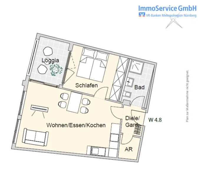 Grundriss - Wohnung kaufen in Nürnberg - Ansprechende Wohnanlage im Nürnberg Nord: 60 stilvolle Neubau-ETW und 10 Büroeinheiten in Stadtlage!