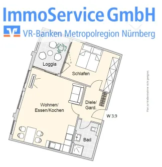 Grundriss - Wohnung kaufen in Nürnberg - Ansprechende Wohnanlage im Nürnberg Nord: 60 stilvolle Neubau-ETW und 10 Büroeinheiten in Stadtlage!