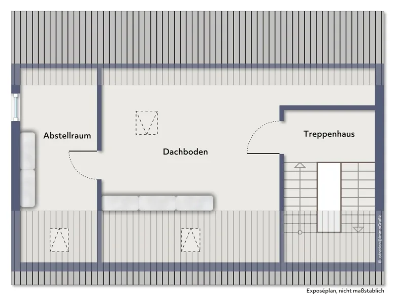 Grundriss DG beispielmöbeliert