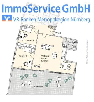 Grundriss - Wohnung kaufen in Nürnberg - Ansprechende Wohnanlage im Nürnberg Nord: 60 stilvolle Neubau-ETW und 10 Büroeinheiten in Stadtlage!