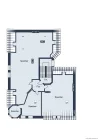 Grundrissskizze des Dachgeschosses - nicht maßstabsgetreu - Möblierung dient lediglich zur Veranschaulichung und ist nicht Bestandteil des Hauses